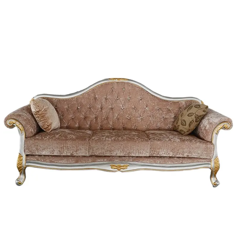 Sofá de tela de diseño moderno de lujo, tamaño grande, sofá con reposacabezas