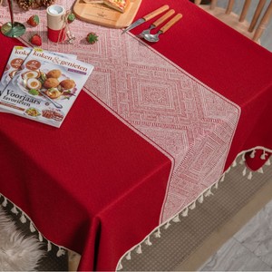 <span class=keywords><strong>Tovaglia</strong></span> Jacquard con Motivo a Diamante, Resistente all'Usura, Antipolvere, <span class=keywords><strong>Tovaglia</strong></span> <span class=keywords><strong>Rossa</strong></span> per Matrimoni, Elegante <span class=keywords><strong>Tovaglia</strong></span> Rettangolare per Tavolo da Pranzo - Product Image 3