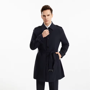 Trench-coat coupe-vent coupe-vent de haute qualité pour hommes <span class=keywords><strong>costume</strong></span> d'affaires sur mesure avec conception de <span class=keywords><strong>pardessus</strong></span> long de style formel de bureau classique - Product Image 1