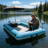 Plateforme de pêche gonflable pour sports nautiques en plein air, style clôture, en PVC de 0,9 mm d'épaisseur, radeau gonflable pour la pêche à la ligne