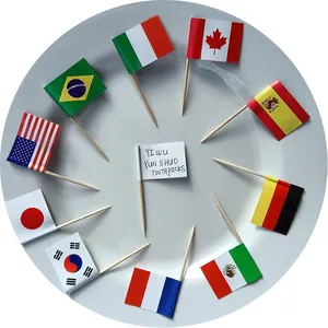 Bendera Jerman bendera tusuk gigi bendera kecil Mini Stick Cupcake Toppers koktail bendera tusuk gigi