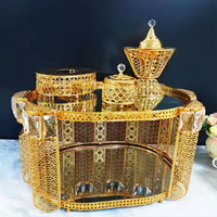 Nouvelle table basse décorative en métal de conception éthiopienne du Moyen-Orient 2024 avec ensemble Rekebot