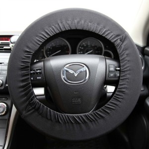 Funda para Volante de Tela Oxford Universal Negra de un Solo Color Protector para Auto - Product Image 3
