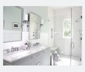 New Arrival nội thất phòng tắm đứng miễn phí hiện đại tủ phòng tắm với gương và bồn rửa