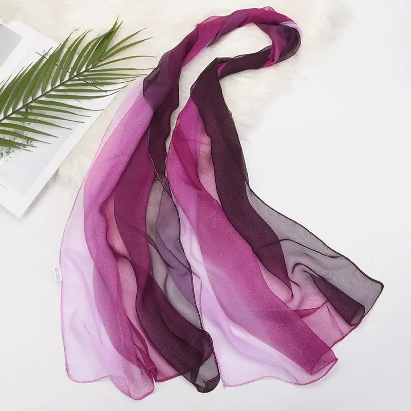 Châle en mousseline de soie pour femme, foulard, multicolore, épissage, printemps, 2020