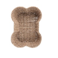 Panier de rangement multifonctionnel en corde de coton tressée de qualité supérieure, en forme d'os, en jonc de mer et jacinthe d'eau, fait main et écologique