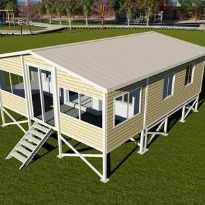 Maison préfabriquée chinoise extensible en conteneur, 2 étages, toit plat, maisonnette préfabriquée de luxe, 20-40 pieds, usage hôtelier, terrasse étanche - Product Image 1