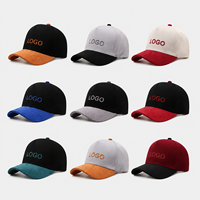 Nouvelle conception de casquette de baseball à 5 panneaux, avec logo brodé 3D personnalisé, de haute qualité, visière en daim bicolore, casquette trucker unisexe