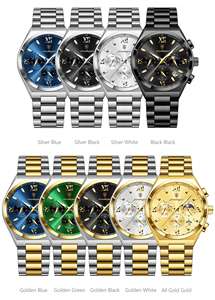 POEDAGAR 688 Chronograph Quartz Wrist Watch Men <strong>Multi</strong> <strong>Function</strong> 24-Hour <strong>Display</strong> Waterproof Three Dials Luminous Hands Man Watches - Product Image 6