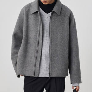 Veste en <span class=keywords><strong>laine</strong></span> à col rabattu de haute qualité manteau d'hiver <span class=keywords><strong>court</strong></span> en <span class=keywords><strong>laine</strong></span> véritable pour hommes - Product Image 3