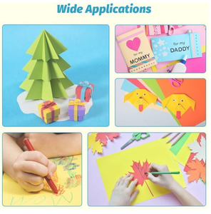 Papier <span class=keywords><strong>origami</strong></span>, paquet de 200 feuilles, papier double face <span class=keywords><strong>facile</strong></span> à plier pour enfants, adultes, débutants, formation, projets d'arts et d'artisanat. - Product Image 5