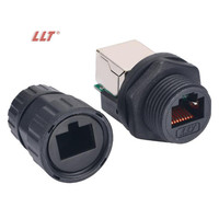 Connecteurs et prises RJ45 étanches circulaires noirs à montage sur panneau LLT 8P 8C
