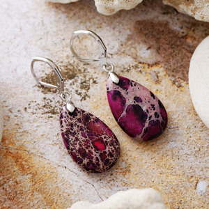 Pendientes de Lágrima de Lapislázuli, Plata Tibetana, Pendientes Colgantes de Moda para Mujer, Joyería de Regalo - Product Image 4