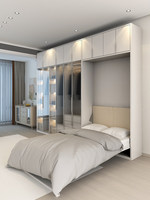 Armoire multifonction avec lit Murphy caché |   Armoire intégrée moderne pour le rangement dans une petite chambre d'appartement