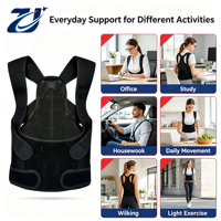Correcteur de posture unisexe en maille respirante avec sangles réglables en forme de X pour le soutien du dos et des épaules, idéal pour un usage quotidien