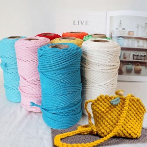 Wholesale 5mm Jute 100% <strong>Cotton</strong> Macrame <strong>Rope</strong> <strong>Hand</strong>-<strong>Woven</strong> and Dyed Carded Fancy Yarn for <strong>Dog</strong> <strong>Toys</strong> Knitting and Weaving - Product Image 1