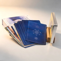 WJPC - Vente en gros de cartes de tarot personnalisées, jeu de cartes oracle 250gsm-400gsm, bords argentés avec logo personnalisé, jeu de cartes de tarot avec boîte et guide