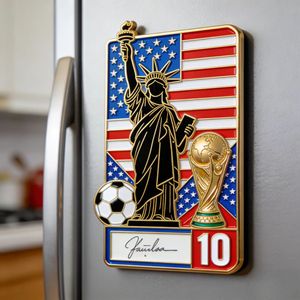 Imán de nevera personalizado estilo firma Copa de Fútbol 2026 con diseño de Estatua de la Libertad y <span class=keywords><strong>Cactus</strong></span> para aficionados al fútbol - Product Image 4