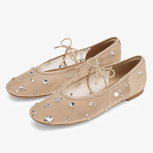 Factory Price Comfortable Anti-Slippery Indoor/Outdoor <b>Flat</b> Sandals <b>Pointed</b> Autumn Office Work Ballet Use Breathable Mesh Casual - Product Image 1