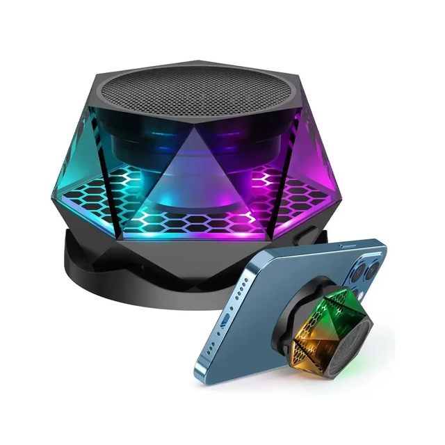 Mini RGB G300 for Blue Tooth Wireless Speaker with 5W Power Diamond Magnetic Design Cannon Phone Stand Music Player for Mobile