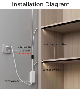 Perfil de Luz LED Lineal Empotrable para Muebles de Gabinete, Aluminio T5 con Vista Lateral de 45 Grados y Superficie con Recubrimiento en Polvo - Product Image 4