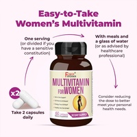 Complément multivitaminé pour femmes, énergie, humeur, cheveux, peau, ongles, 60 capsules multivitaminées quotidiennes pour adultes