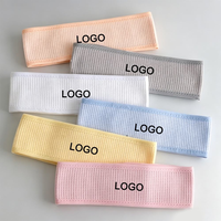 Bandeau de Spa Facial en Coton Gaufré 100% Naturel Personnalisé Quiet Girl avec Logo Brodé – Idéal Douche, Yoga et Sport