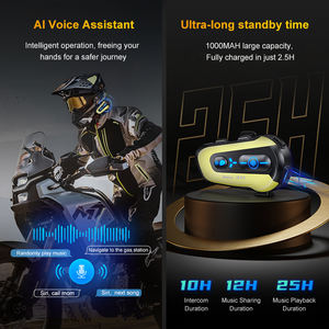 N3X ชุดหูฟังอินเตอร์คอมติดหมวกกันน็อคมอเตอร์ไซด์พร้อมเสียงสำหรับผู้ขับขี่2คนตัดเสียงรบกวน - Product Image 5