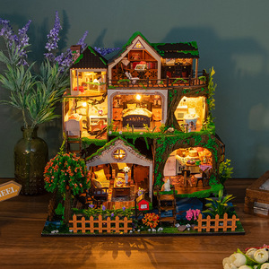 DIY Cottage Fairy Tale Forest, modèle <span class=keywords><strong>de</strong></span> <span class=keywords><strong>construction</strong></span> <span class=keywords><strong>de</strong></span> support <span class=keywords><strong>de</strong></span> livre <span class=keywords><strong>en</strong></span> bois à assembler <span class=keywords><strong>en</strong></span> 3D, 37.8x9x32.7cm, jouet cadeau pour les plus <span class=keywords><strong>de</strong></span> 14 ans - Product Image 4