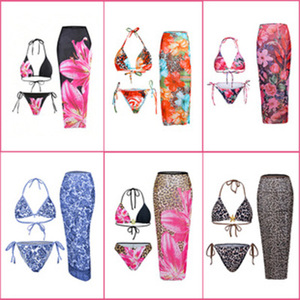 Conjunto <span class=keywords><strong>de</strong></span> Bikini <span class=keywords><strong>de</strong></span> 3 Piezas con Estampado Floral para Mujer, con Pareo, Bikini Triangular con Tiras, Traje <span class=keywords><strong>de</strong></span> <span class=keywords><strong>Baño</strong></span> para Playa <span class=keywords><strong>de</strong></span> Verano - Product Image 2