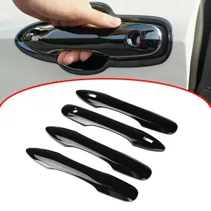 Glossy Black/Carbon Fiber Look Car Accessories Door Handle Cover Overlays For Toyota Camry 2018-2024