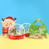 Emballage cadeau pour nourriture pour animaux de compagnie en forme de Père Noël avec fermeture éclair en Mylar imprimé personnalisé Joyeux Noël, pour bonbons, biscuits, collations