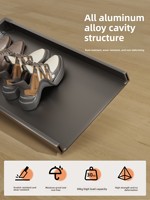 UZIA-264FL Range-chaussures coulissant en aluminium avec armoire de rangement dissimulée, organisateur de rangement pour chaussures à fermeture douce