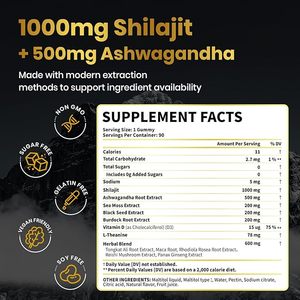Complément alimentaire en gommes de Shilajit pur de l'Himalaya, marque privée ODM/OEM, avec enzyme et acide fulvique, plus de 85 oligo-éléments - Product Image 2