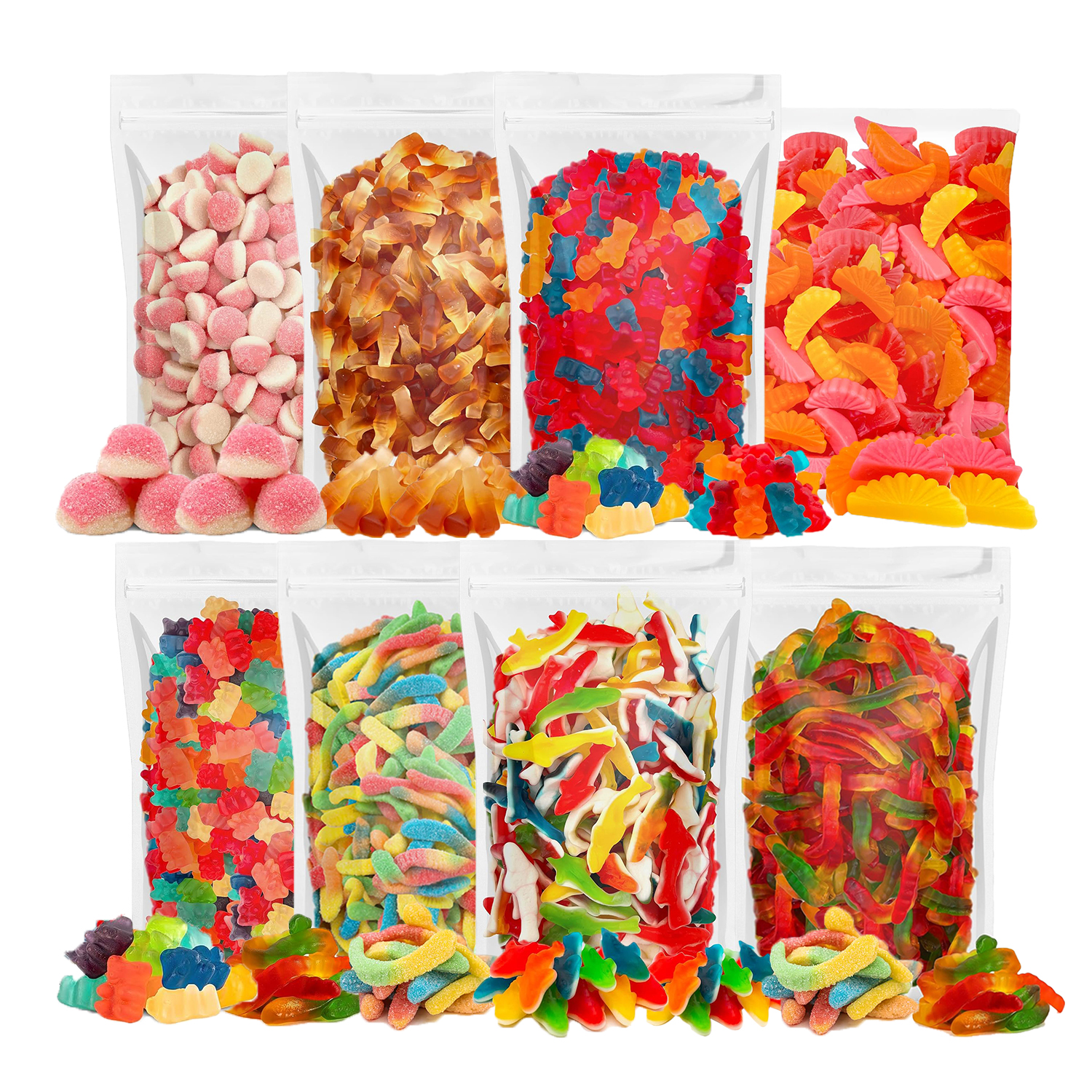 Chinese Candy Factory wholesale bulk 3d and 4d mix fruit flavour gummy candy sour worm sweets jelly candy