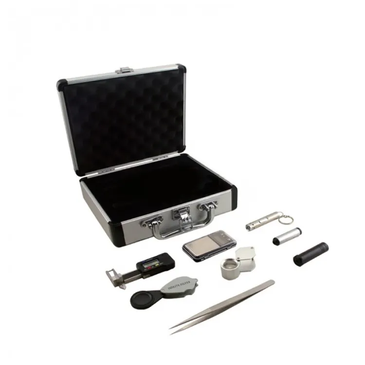 Portable Jewelry equipment box gem tools kit gem testing gold jewelry tools testing kit set