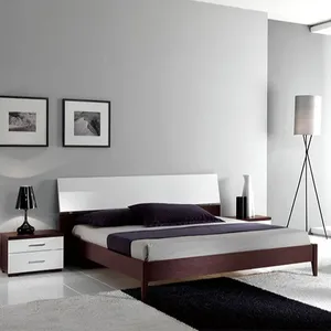 现代卧室平台酒店床软木家具特大双人床