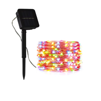 Guirlandes lumineuses LED micro étanches IP44 pour extérieur, lumières féériques de Noël avec fil de cuivre, décorations de jardin pour extérieur, alimentées par énergie solaire
