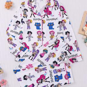 Pyjama Huntrix K-Pop Kpop Demon Hunter pour femmes, ensemble de vêtements de nuit, pyjama imprimé Rumi Mira Zoey, tenue 2 pièces, vêtements de maison - Product Image 2