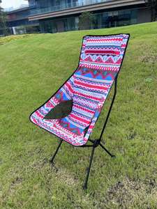 Outdoor Portable Folding <b>Backrest</b> Camping Fishing Chair Moon Chair Aluminum Alloy Colorful Ethnic Style Beach Chair - Product Image 2