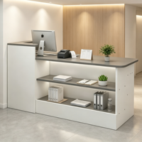 Petit comptoir de réception en bois, moderne, pour boutique, hôtel, centre commercial, bureau, salon de beauté, logo personnalisé, couleur personnalisée