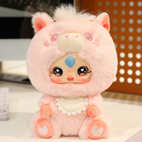 Porte-clés en peluche visage de lapin en vinyle, personnalisable, mini boîte mystère, jouet en peluche avec bras et jambes flexibles, pour sac et pendentif