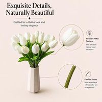 Bunga Tulip Putih YM, Bunga Tiruan Sentuhan Asli, Rangkaian Tulip Palsu, Dekorasi Rumah, Dekorasi Meja Makan, Dekorasi Pernikahan