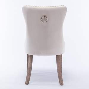 DB Nikki Collection Silla de comedor moderna tapizada de terciopelo contemporánea de gama alta con patas de madera maciza y embellecedor de clavos - Product Image 6