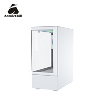 Boîtier PC AntarcChill White Sea View à double compartiment avec refroidisseur liquide 240 mm, compatible ATX MATX ITX, panneau en verre, prêt pour l'OEM
