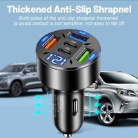 Voiture à affichage numérique avec chargeur de voiture 3USB Tête de téléphone rapide Charge mobile Adaptateur de téléphone PD Charge mobile de voiture