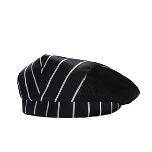 Chef Work Cap Half Mesh Front Solid Color Breathable <b>Kitchen</b> Uniform Hat Adult Beret Protective Flat Top Cap - Product Image 4