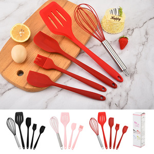 5 Piece Silicone Baking Tools Set With Whisk Spatula Scraper Brush For Kitchen Cooking - Product Image 2