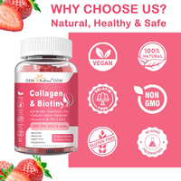 Soutien OEM/ODM : Collagène et biotine avec kératine, zinc et vitamines – 60 gommes pour la peau, les cheveux, les ongles et le soutien des articulations