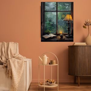 SONGWOOART Kit Pittura con Numeri per Principianti Adulti, Tema Pioggia e Caffè, Regalo per Decorazione Murale - Product Image 3